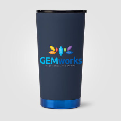 Dark Blue (Lid) Polar - 40 oz. Stainless Steel Tumbler with Plastic Liner and Straw