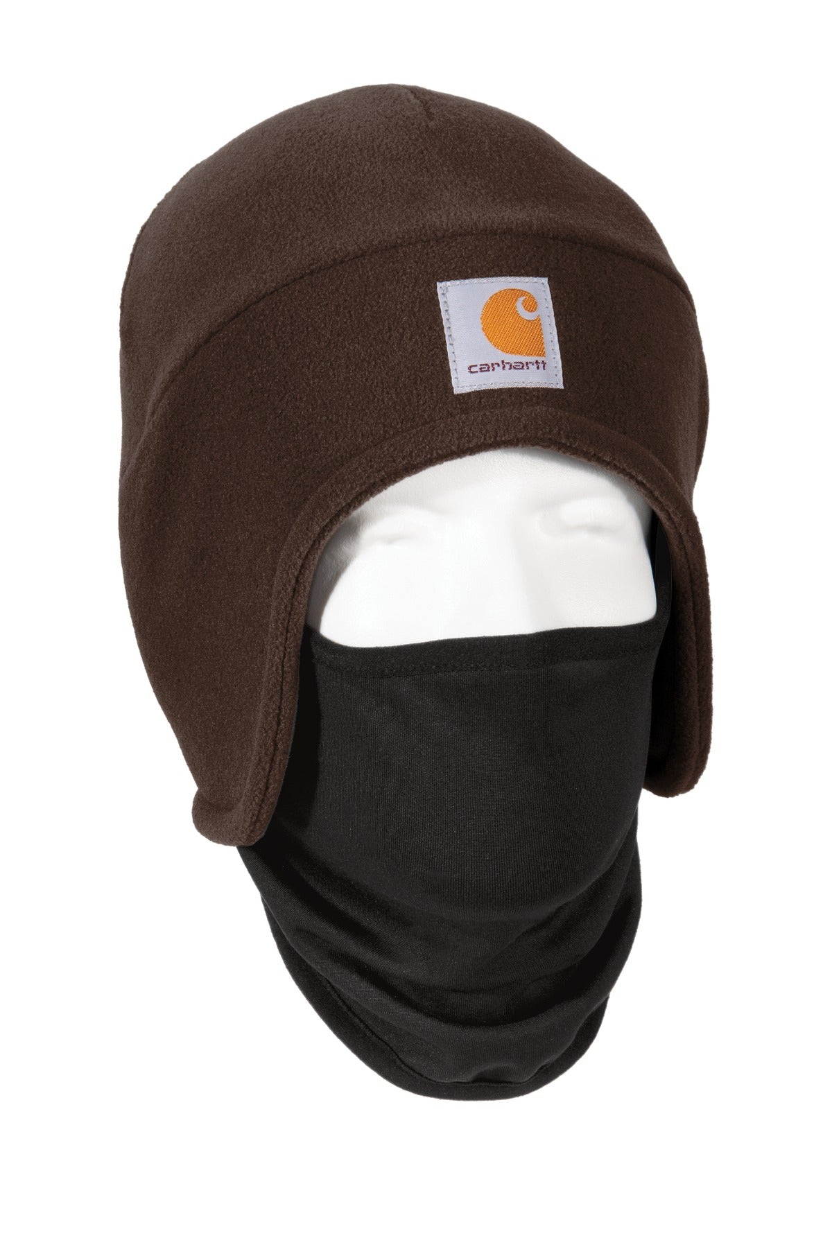Dark Brown Carhartt Fleece 2-In-1 Headwear. CTA202