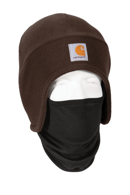 Dark Brown Carhartt Fleece 2-In-1 Headwear. CTA202