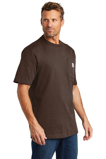 Dark Brown Carhartt Workwear Pocket Short Sleeve T-Shirt. CTK87