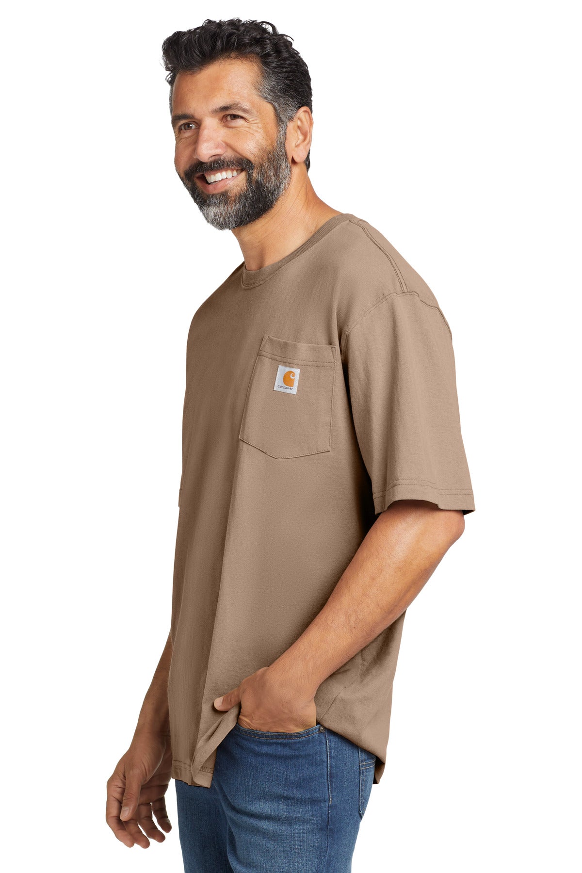 Desert Carhartt Workwear Pocket Short Sleeve T-Shirt. CTK87