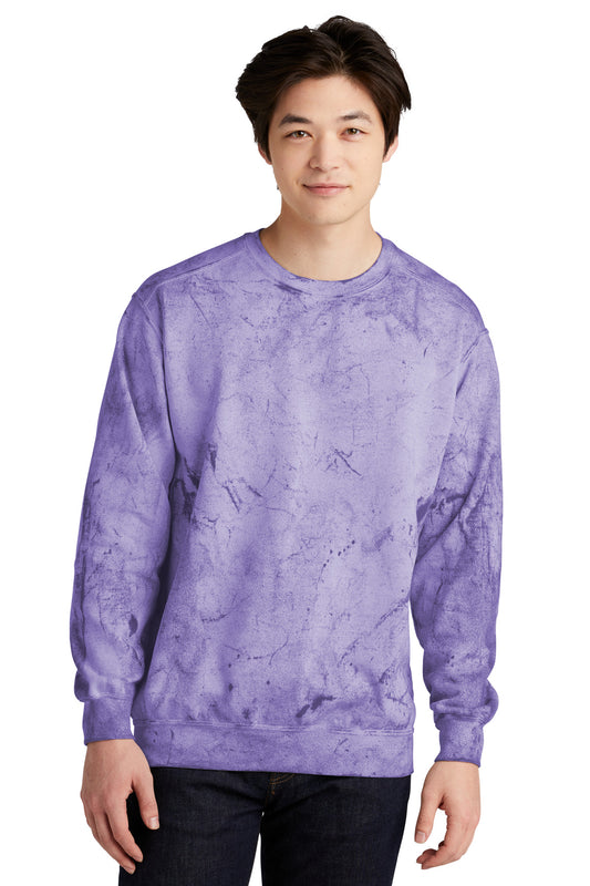 Front View of Amethyst Comfort Colors Color Blast Crewneck Sweatshirt 1545