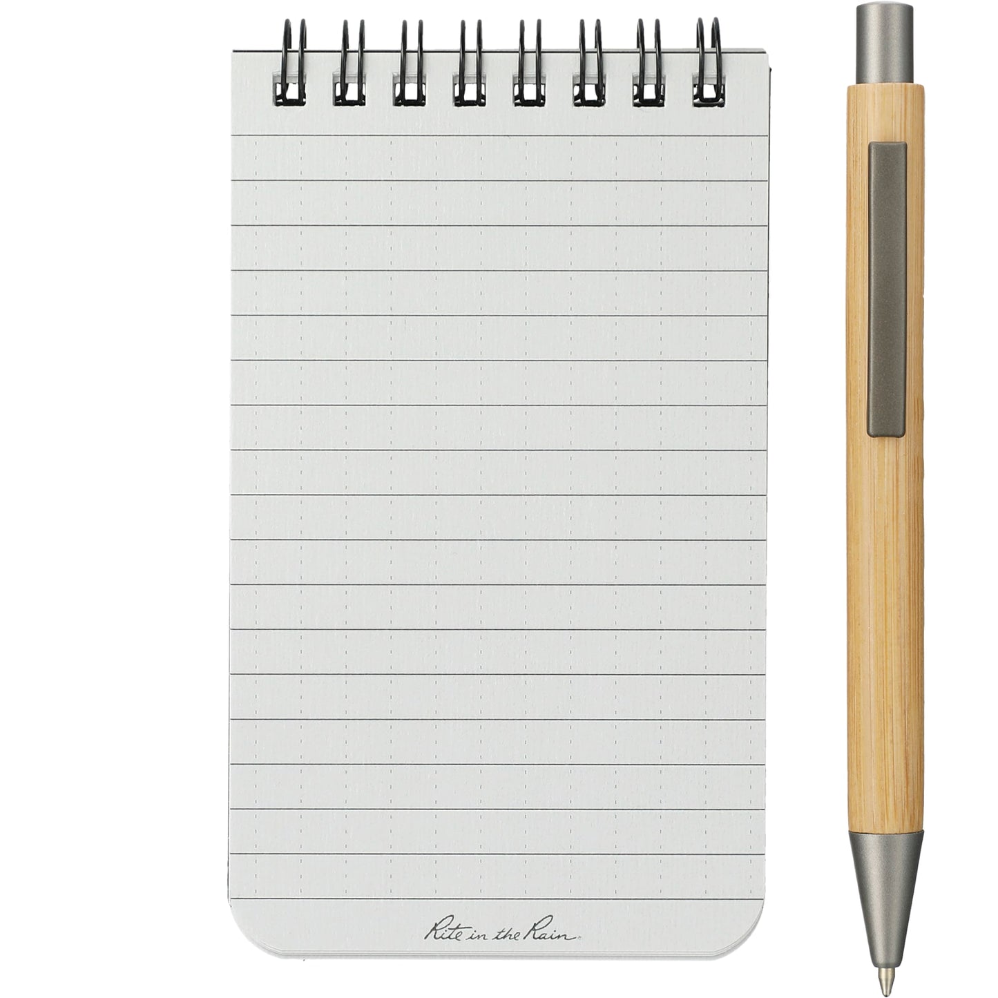 Front View of Black 3” x 5” Rite in the Rain Top Spiral Notebook