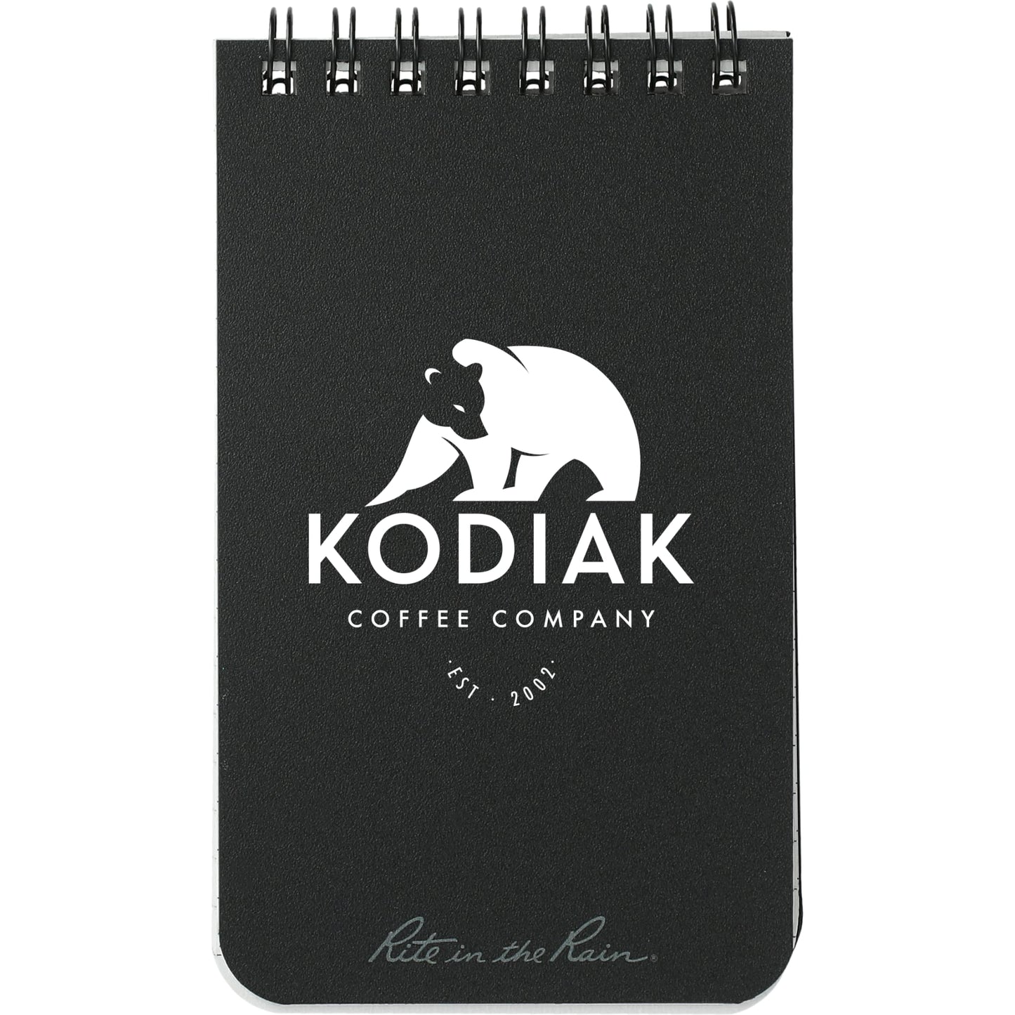 Front View of Black 3” x 5” Rite in the Rain Top Spiral Notebook