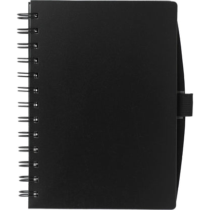 Front View of Black 5.5" x 7" FSC® Mix Coordinator Spiral Notebook plain