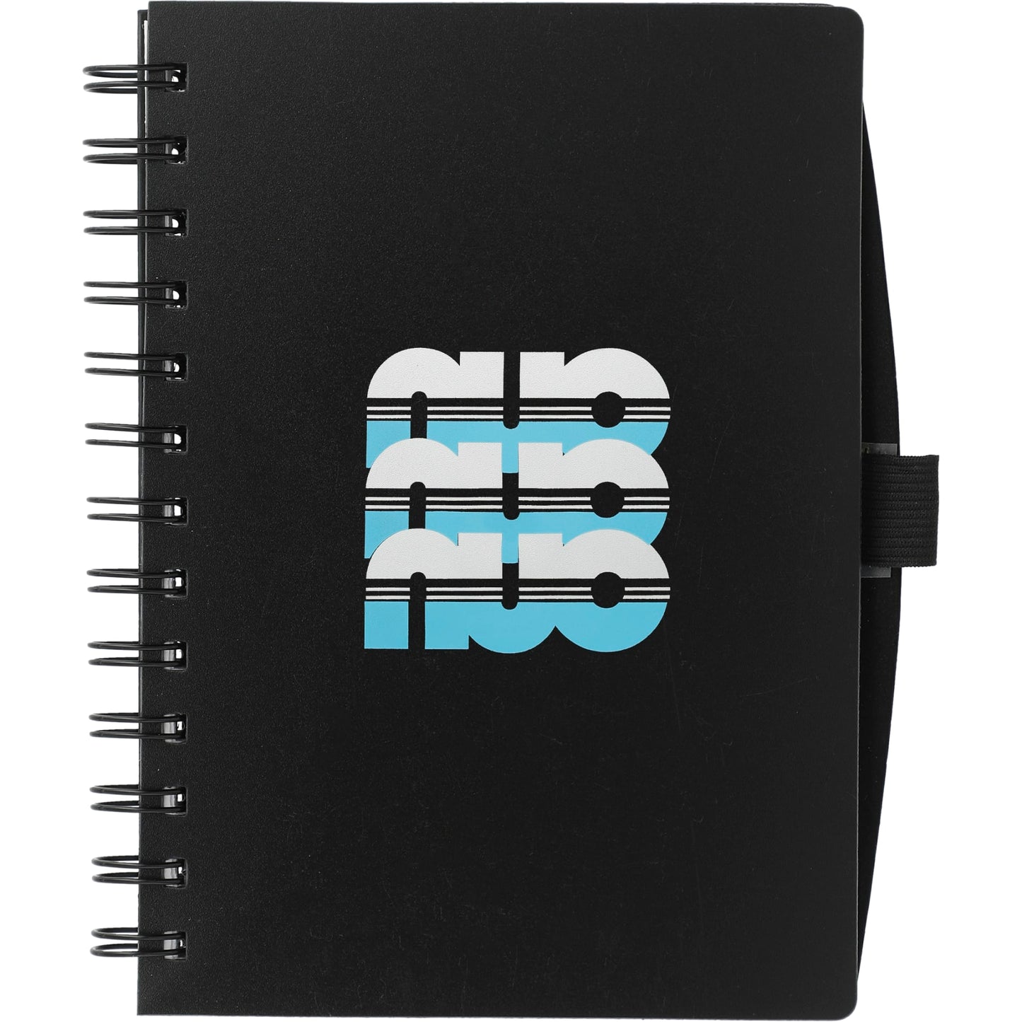 Front View of Black 5.5" x 7" FSC® Mix Coordinator Spiral Notebook