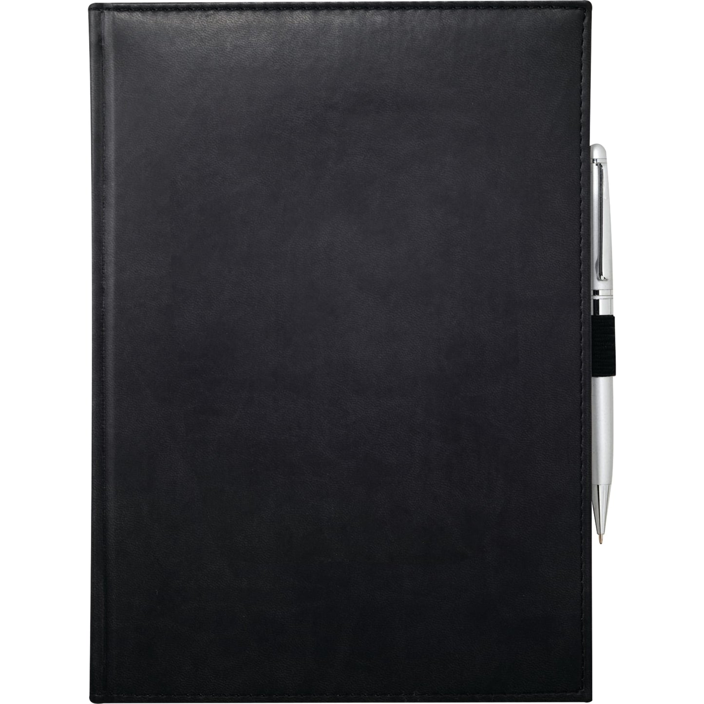 Front View of Black 7" x 10" FSC® Mix Pedova™ Large Bound Journal plain