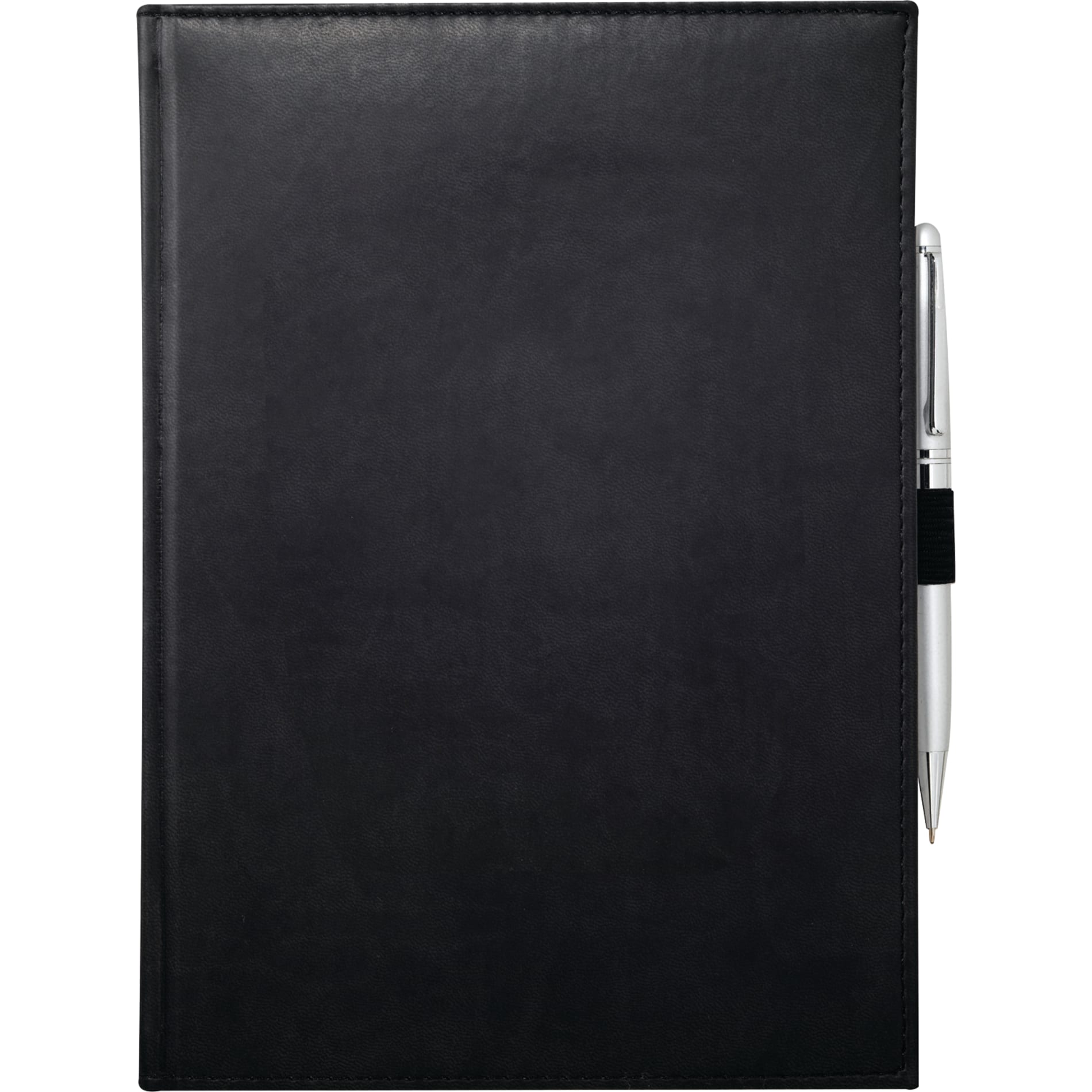 Front View of Black 7" x 10" FSC® Mix Pedova™ Large Bound Journal plain