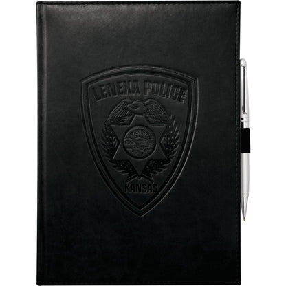 Front View of Black 7" x 10" FSC® Mix Pedova™ Large Bound Journal