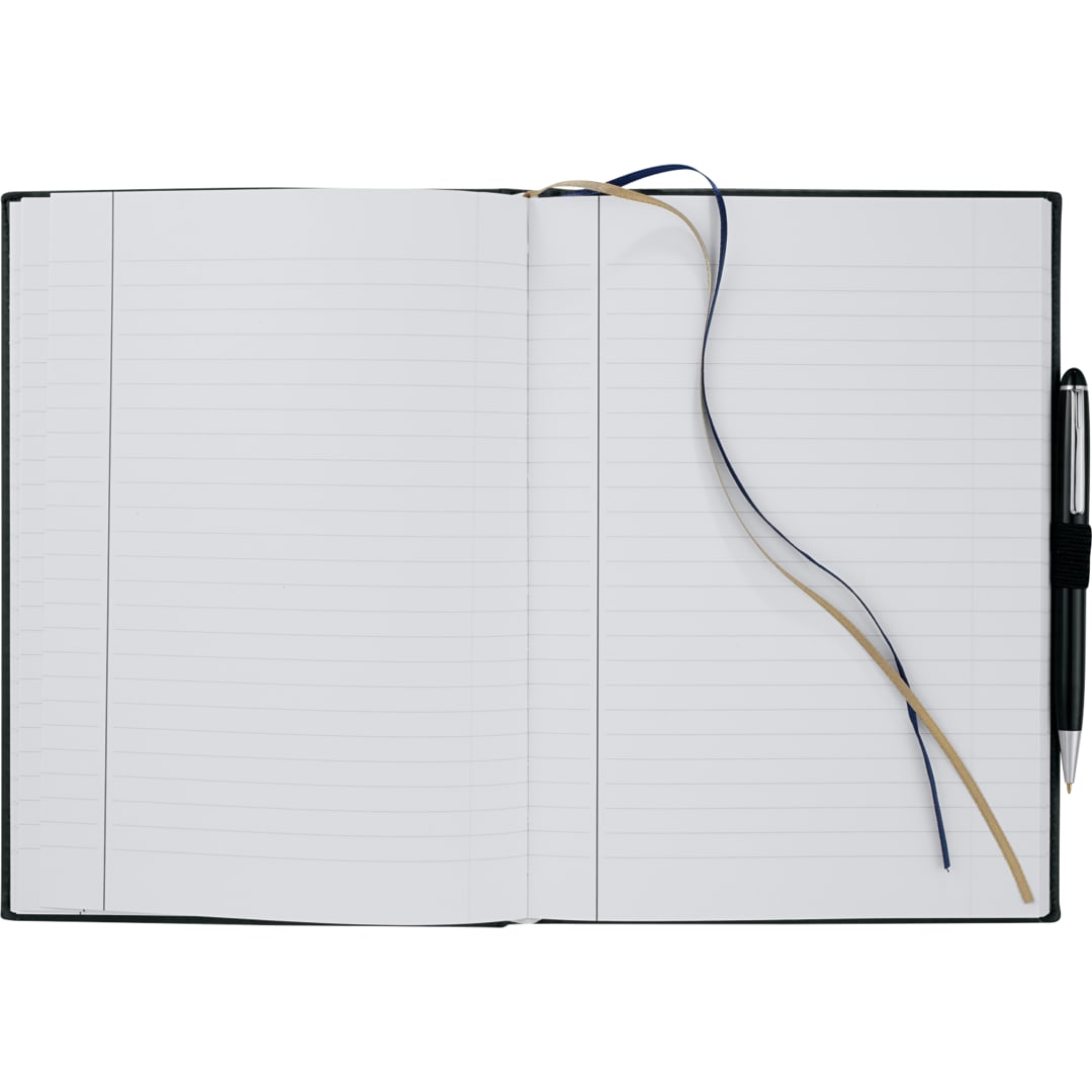 Front View of Black 7" x 10" FSC® Mix Pedova™ Large Bound Journal