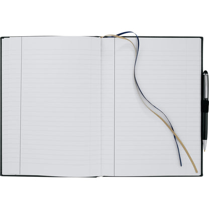 Front View of Black 7" x 10" FSC® Mix Pedova™ Large Bound Journal