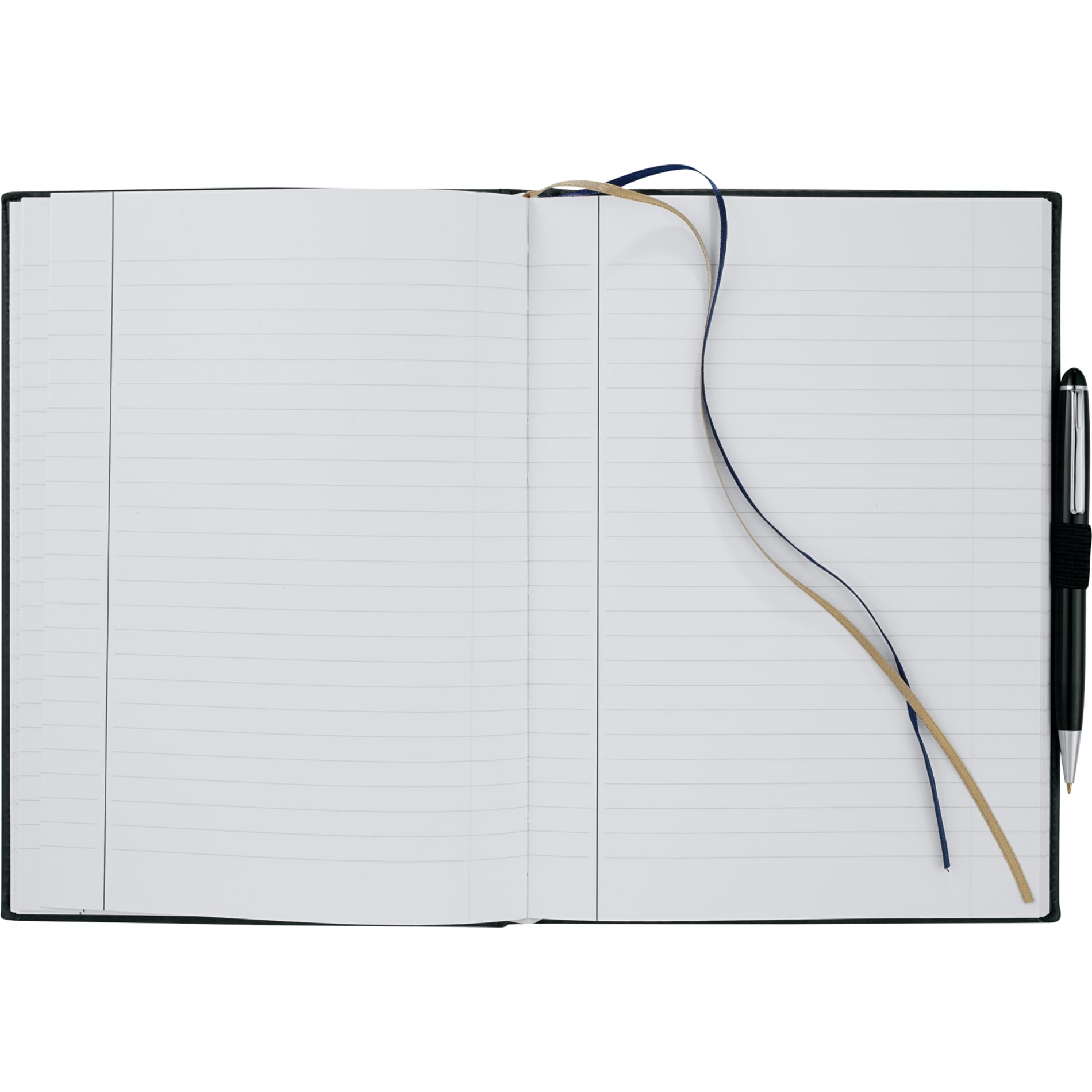 Front View of Black 7" x 10" FSC® Mix Pedova™ Large Bound Journal