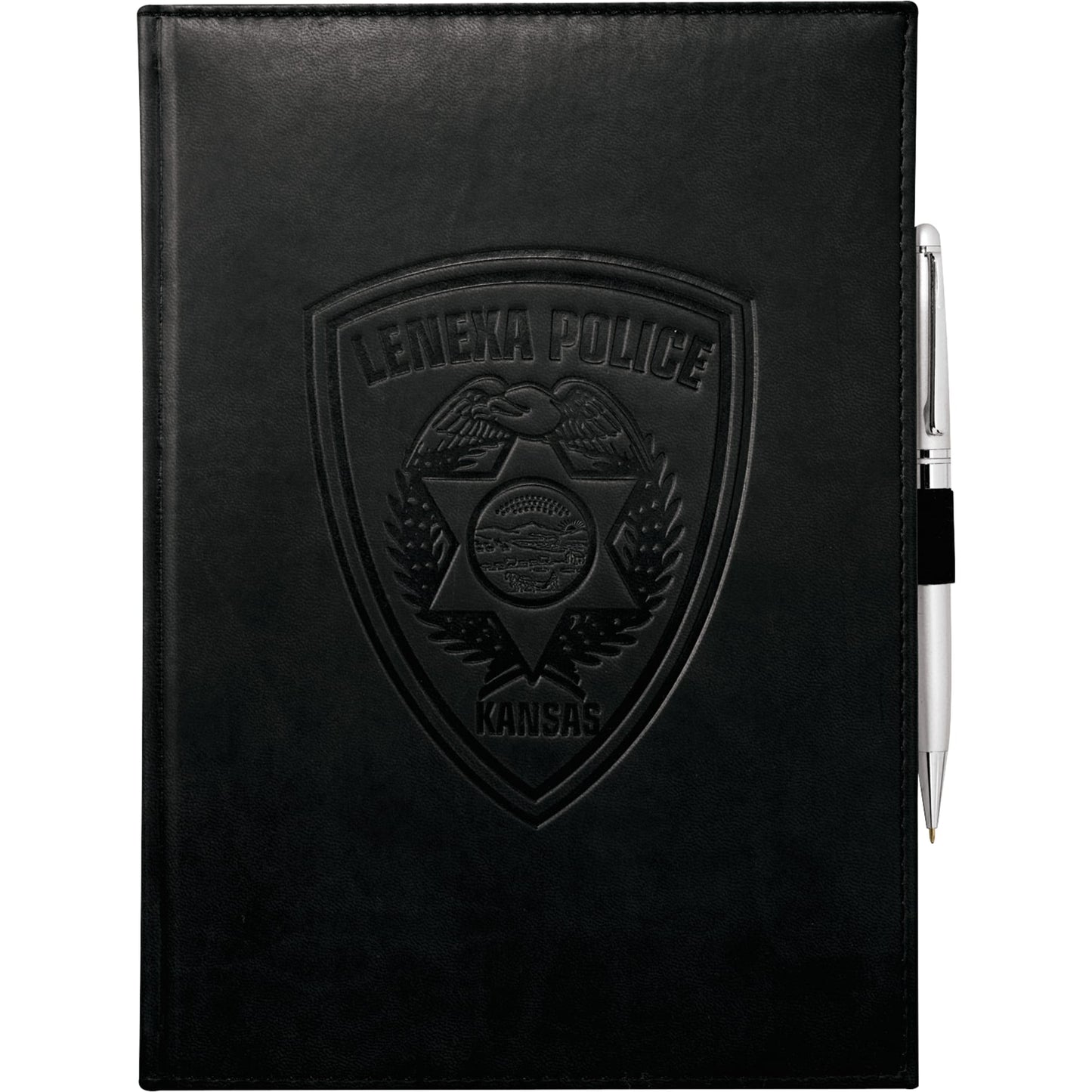 Front View of Black 7" x 10" FSC® Mix Pedova™ Large Bound Journal