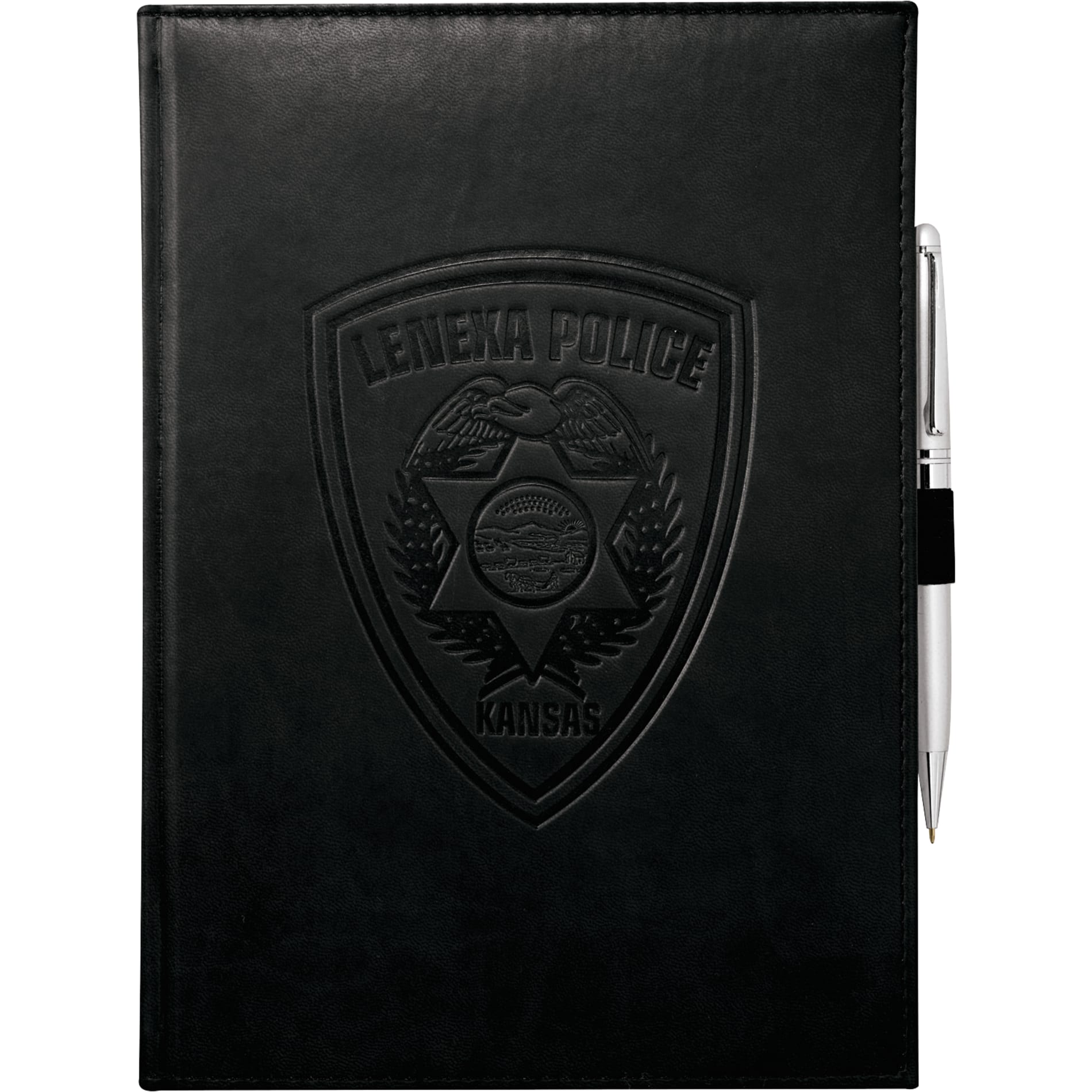 Front View of Black 7" x 10" FSC® Mix Pedova™ Large Bound Journal