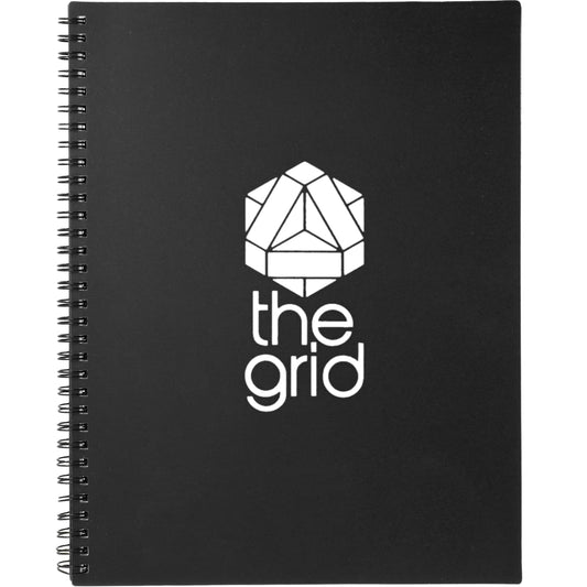 Front View of Black 8.5" x 11" FSC® Mix Lg Business Spiral Notebook