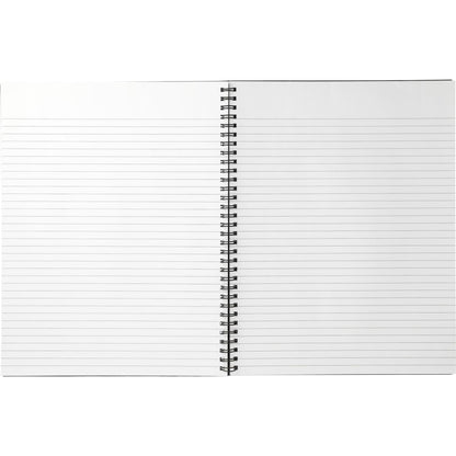Front View of Black 8.5" x 11" FSC® Mix Lg Business Spiral Notebook