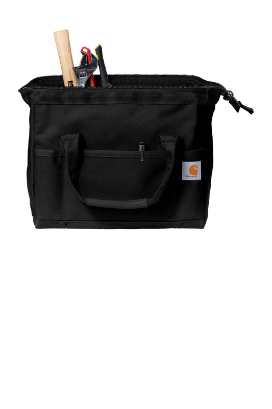 Front View of Black Carhartt Foundry Series 14" Tool Bag. CT89240105