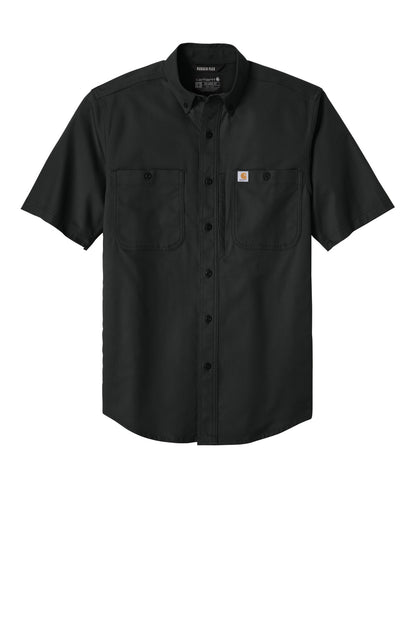 Front View of Black Carhartt Rugged Professional Series Short Sleeve Shirt CT106688