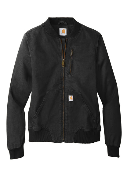 Front View of Black Carhartt Women's Rugged Flex Crawford Jacket CT102524