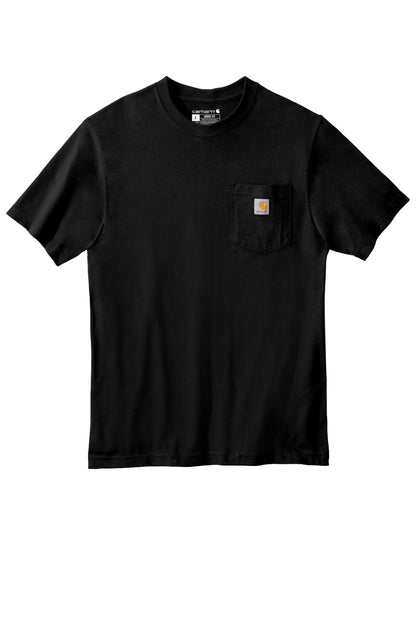 Front View of Black Carhartt Workwear Pocket Short Sleeve T-Shirt. CTK87