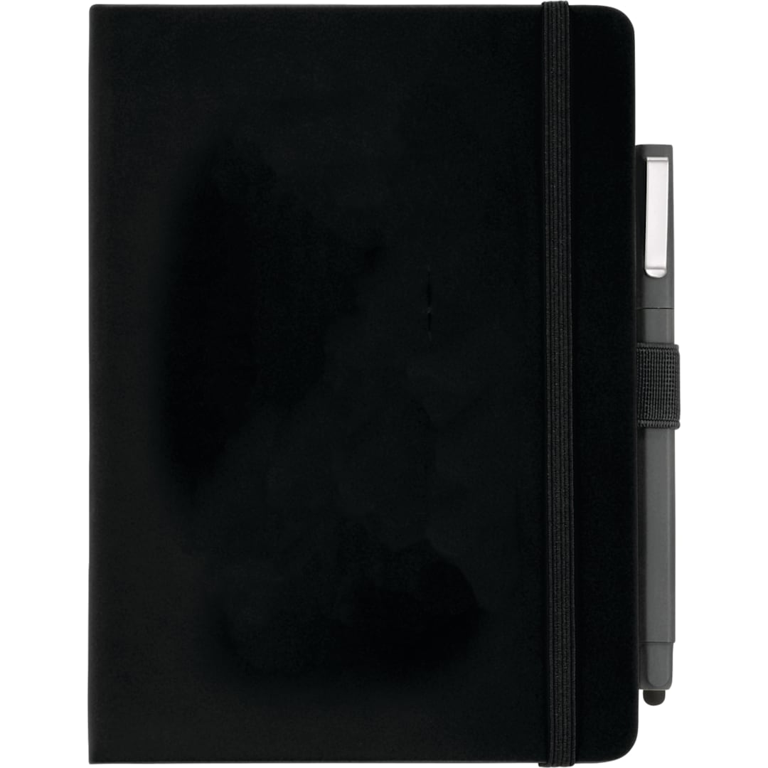 Front View of Black FSC® Mix Vienna Hard Bound Journal Bundle Set plain