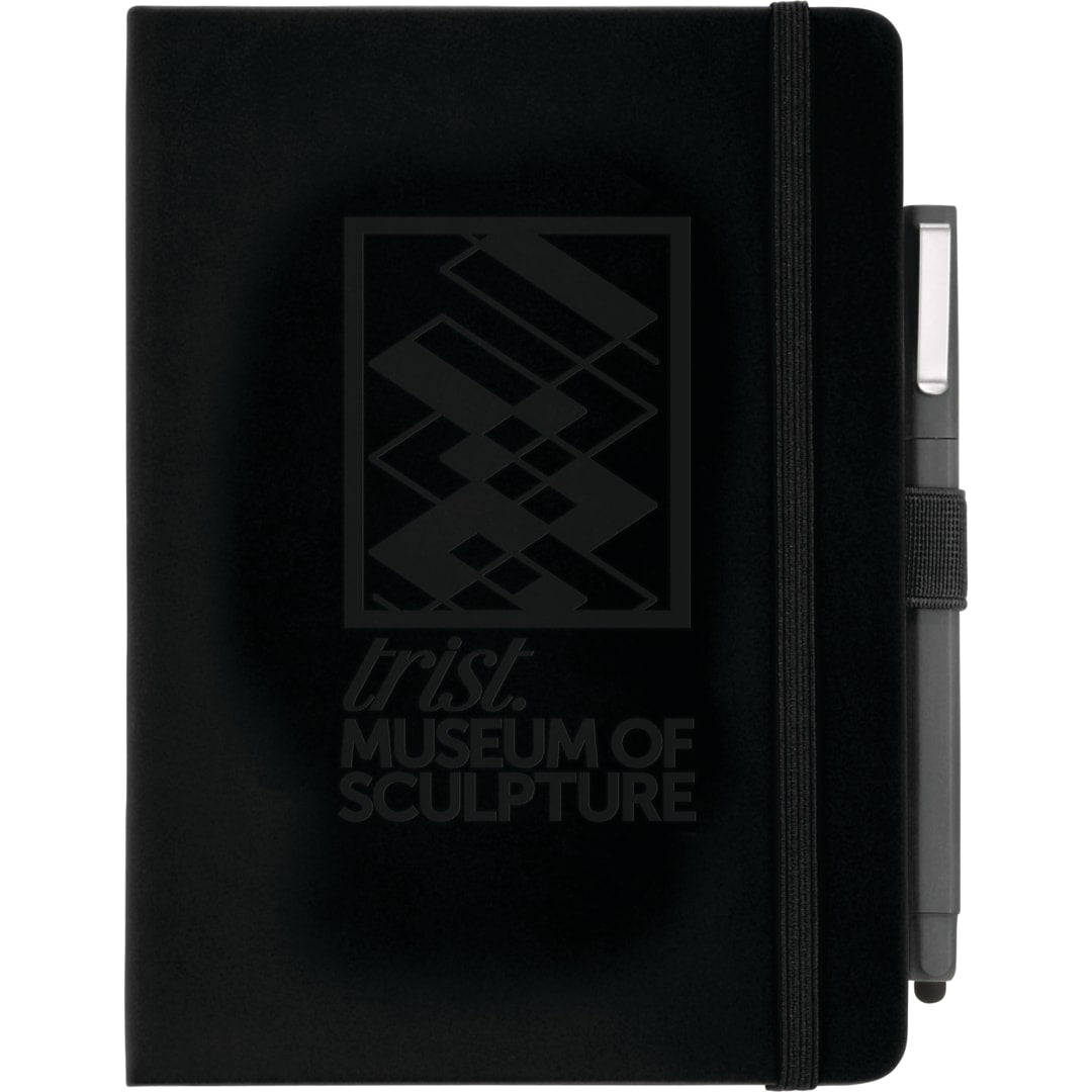 Front View of Black FSC® Mix Vienna Hard Bound Journal Bundle Set plain