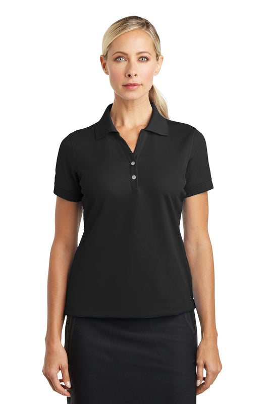 Front View of Black Nike Women's Dri-FIT Classic Polo. 286772