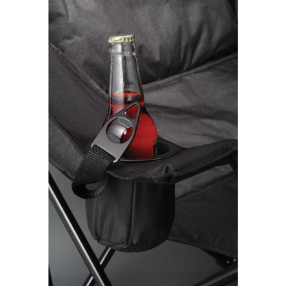Front View of Black Premium Padded Reclining Chair (400lb Capacity)