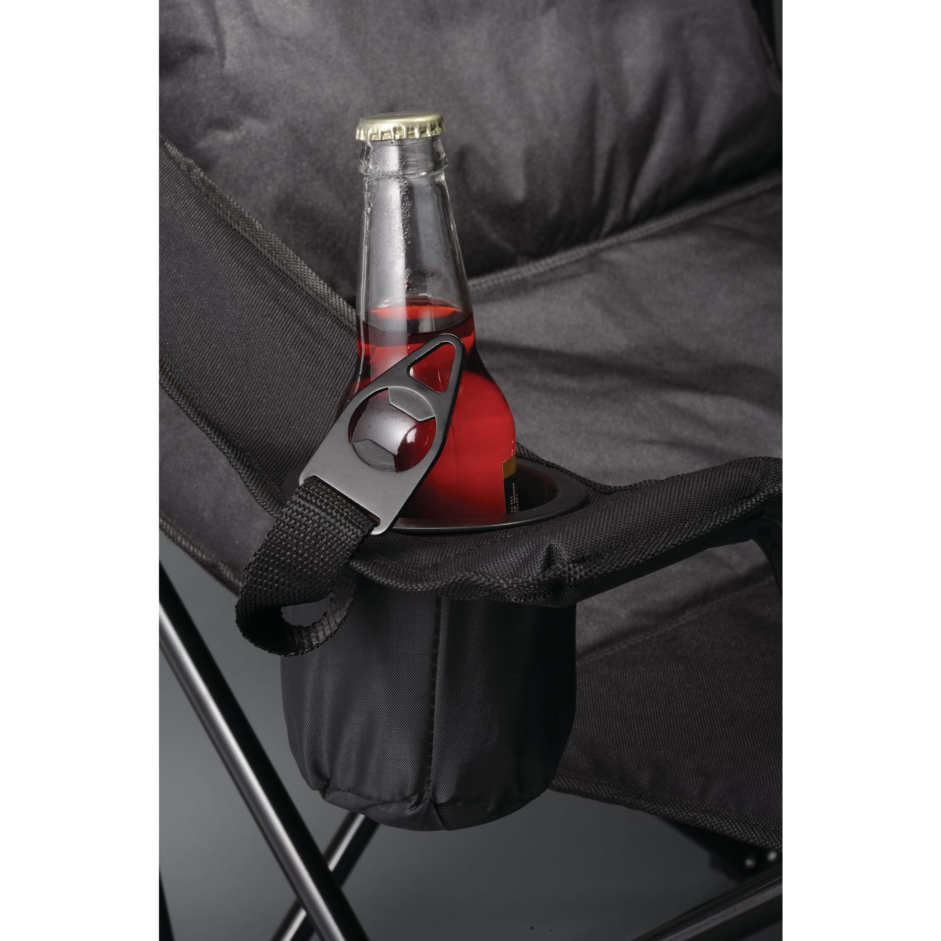Front View of Black Premium Padded Reclining Chair (400lb Capacity)