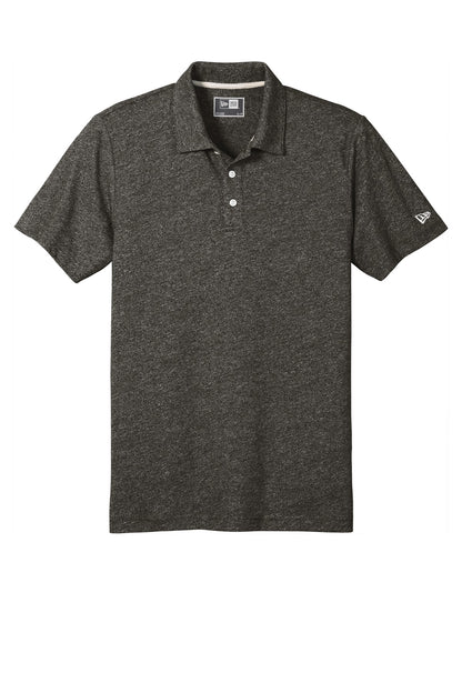 Front View of Black Twist New Era Slub Twist Polo NEA301