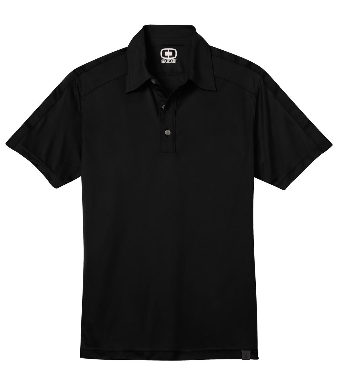 Front View of Blacktop OGIO - Hybrid Polo. OG109