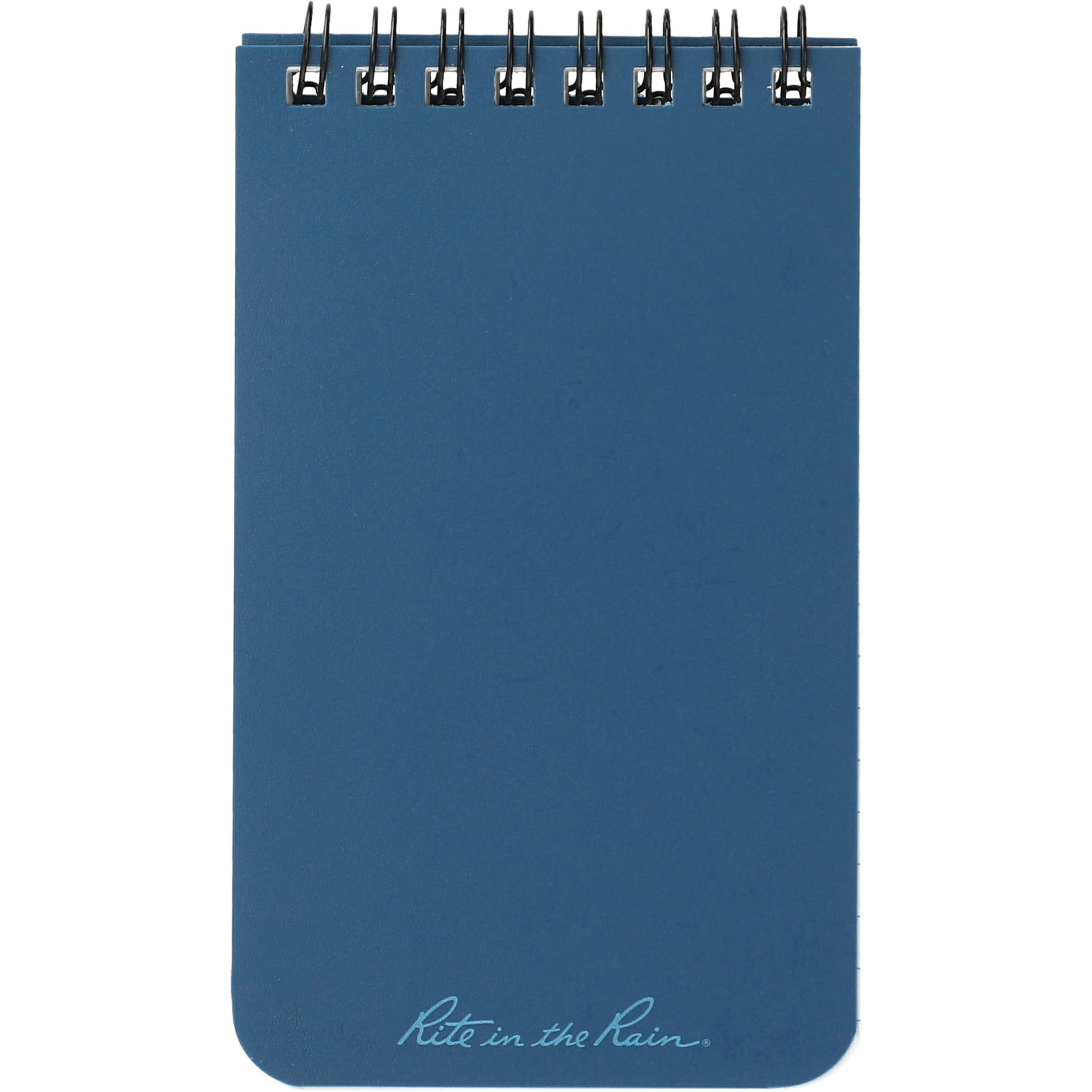 Front View of Blue 3” x 5” Rite in the Rain Top Spiral Notebook plain