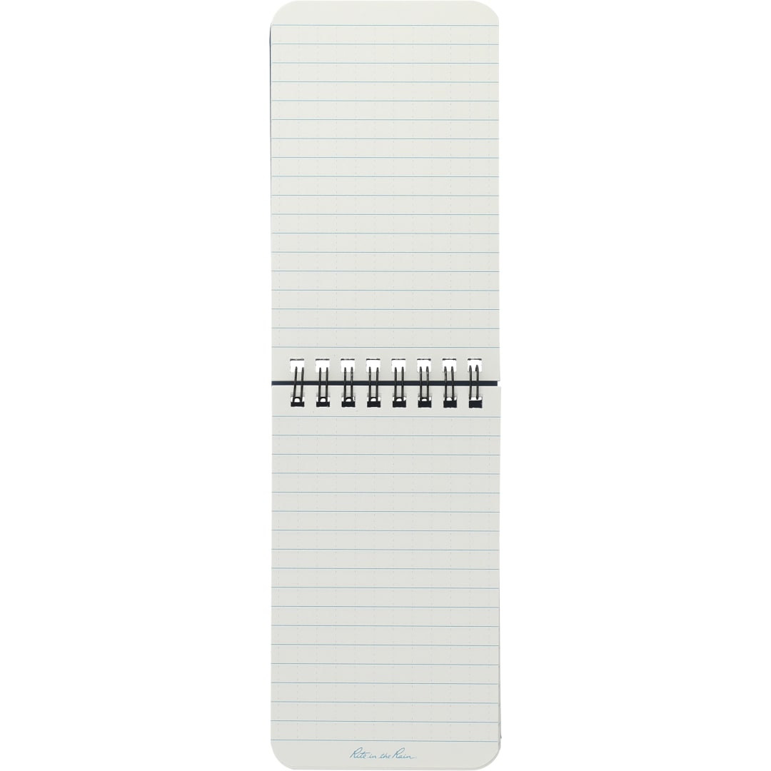 Front View of Blue 3” x 5” Rite in the Rain Top Spiral Notebook