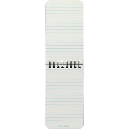 Front View of Blue 3” x 5” Rite in the Rain Top Spiral Notebook