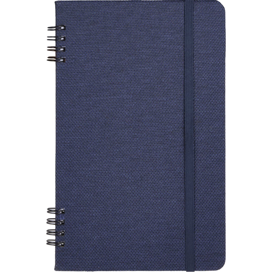 Front View of Blue 5” x 7” Vila Spiral Notebook plain