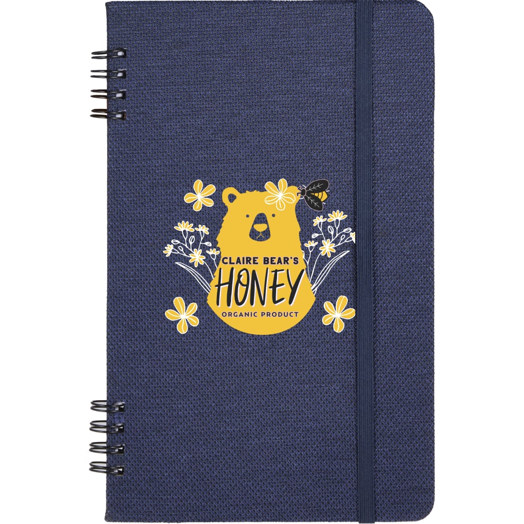 Front View of Blue 5” x 7” Vila Spiral Notebook