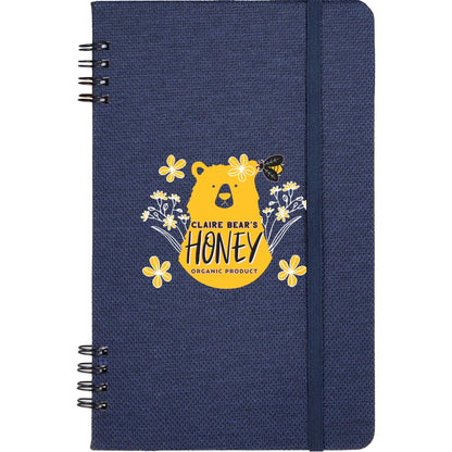 Front View of Blue 5” x 7” Vila Spiral Notebook