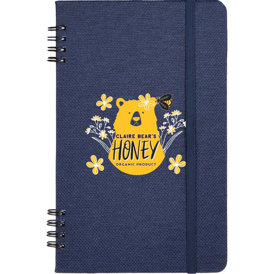 Front View of Blue 5” x 7” Vila Spiral Notebook