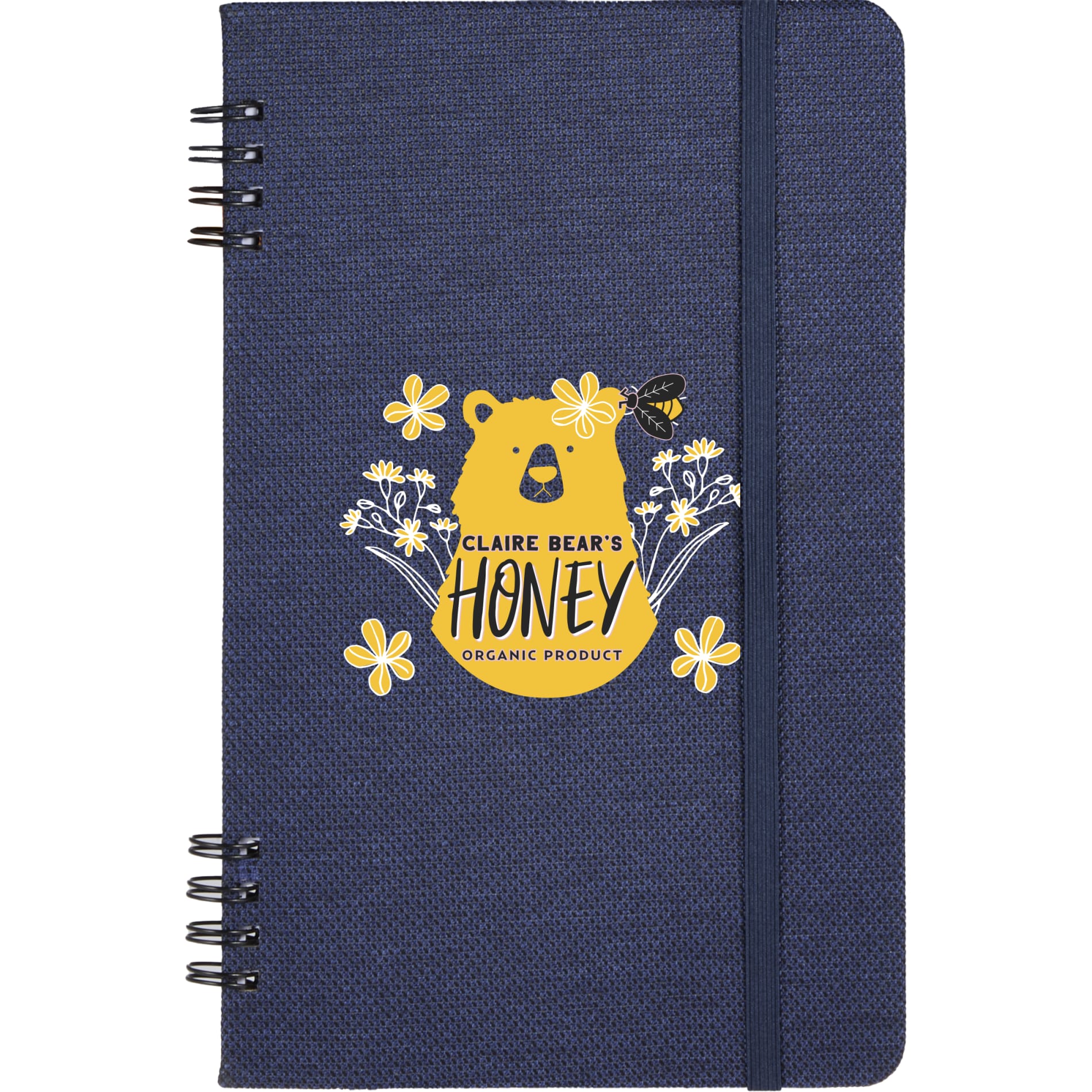 Front View of Blue 5” x 7” Vila Spiral Notebook