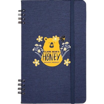 Front View of Blue 5” x 7” Vila Spiral Notebook