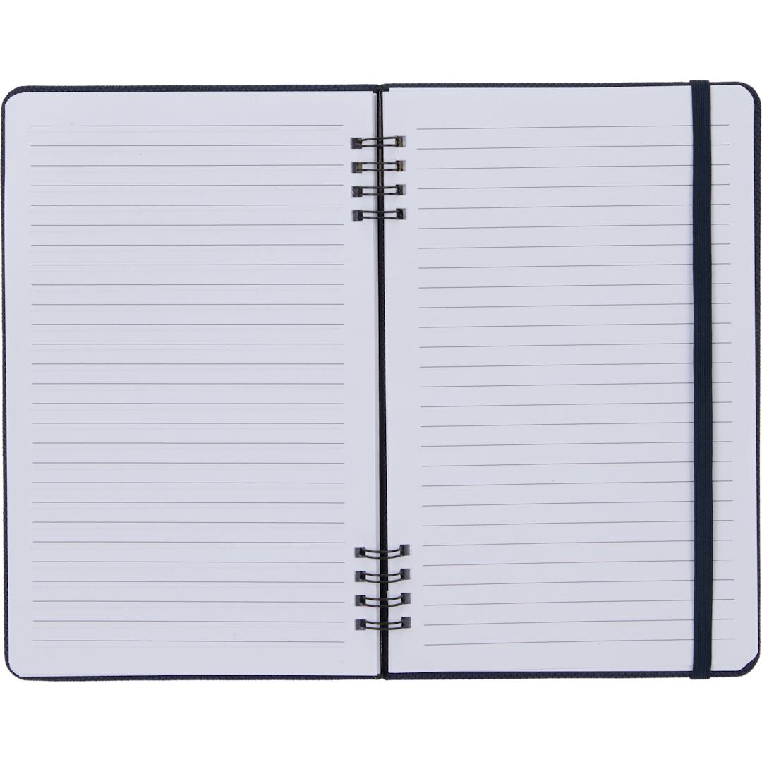 Front View of Blue 5” x 7” Vila Spiral Notebook