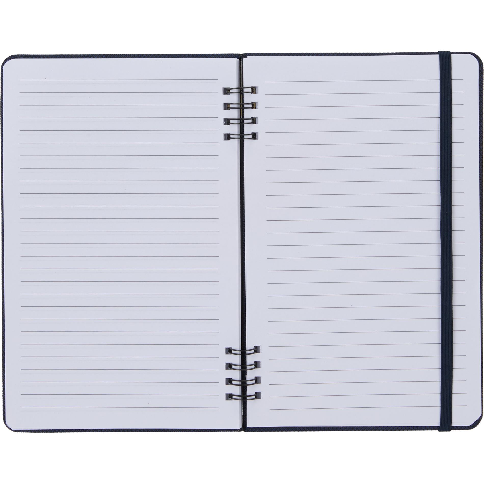 Front View of Blue 5” x 7” Vila Spiral Notebook