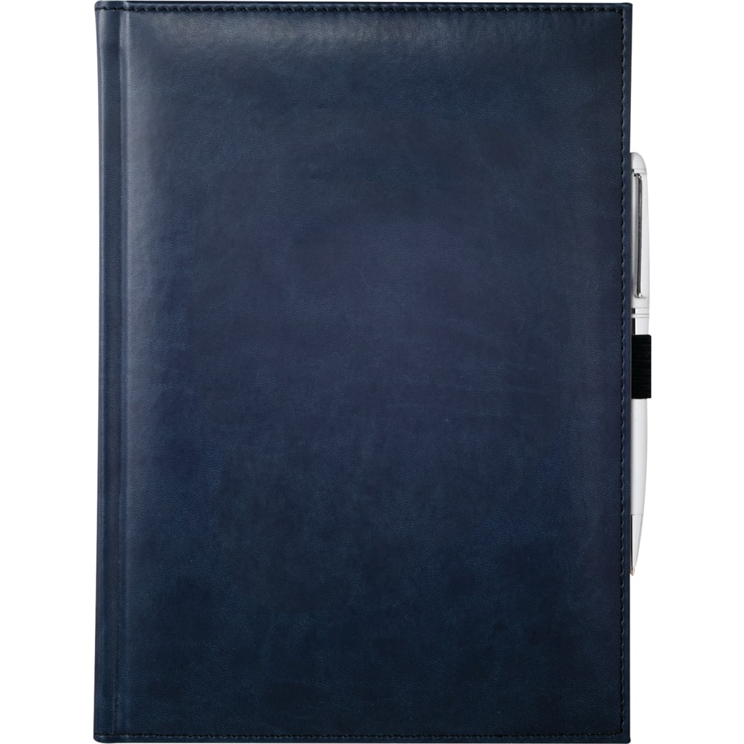 Front View of Blue 7" x 10" FSC® Mix Pedova™ Large Bound Journal plain