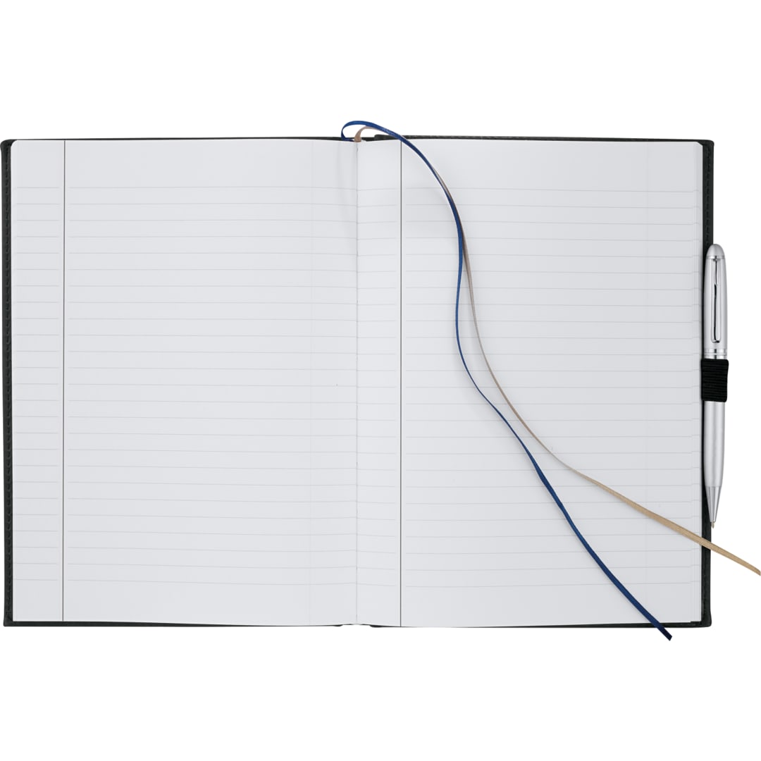 Front View of Blue 7" x 10" FSC® Mix Pedova™ Large Bound Journal