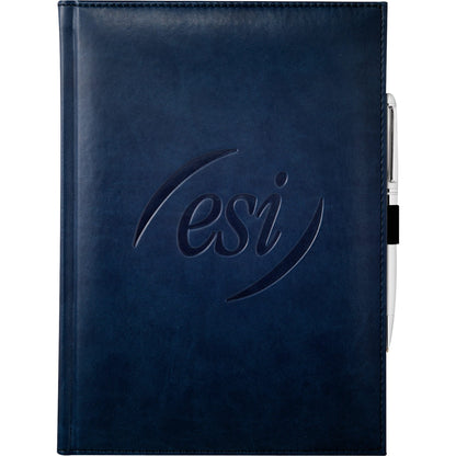 Front View of Blue 7" x 10" FSC® Mix Pedova™ Large Bound Journal