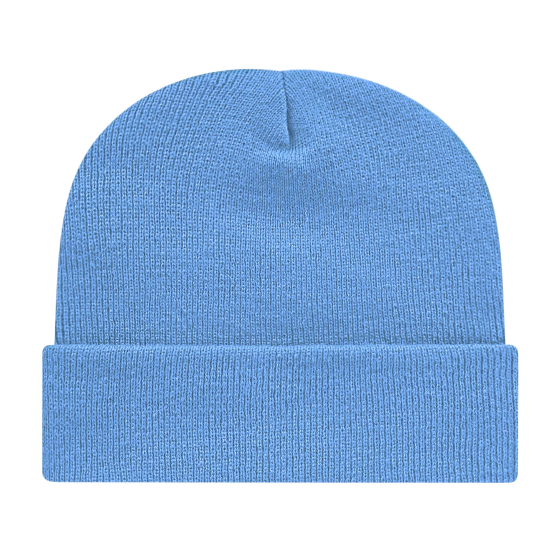 Front View of Blue Cap America Knit Cap with Cuff plain