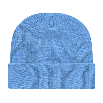 Front View of Blue Cap America Knit Cap with Cuff plain