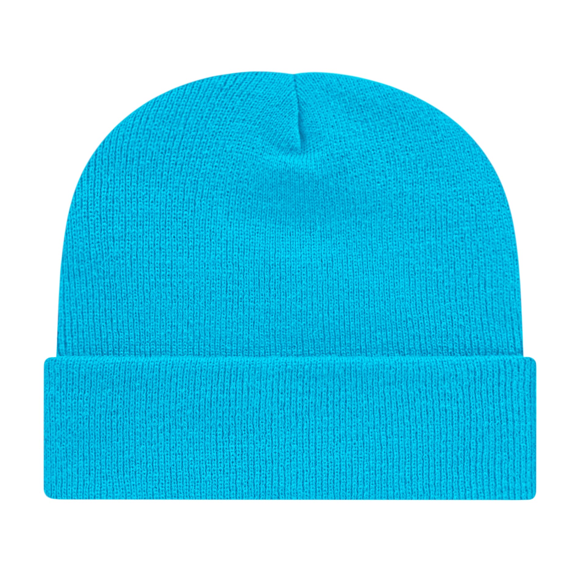 Front View of Blue Cap America Knit Cap with Cuff plain