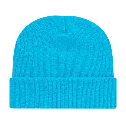 Front View of Blue Cap America Knit Cap with Cuff plain