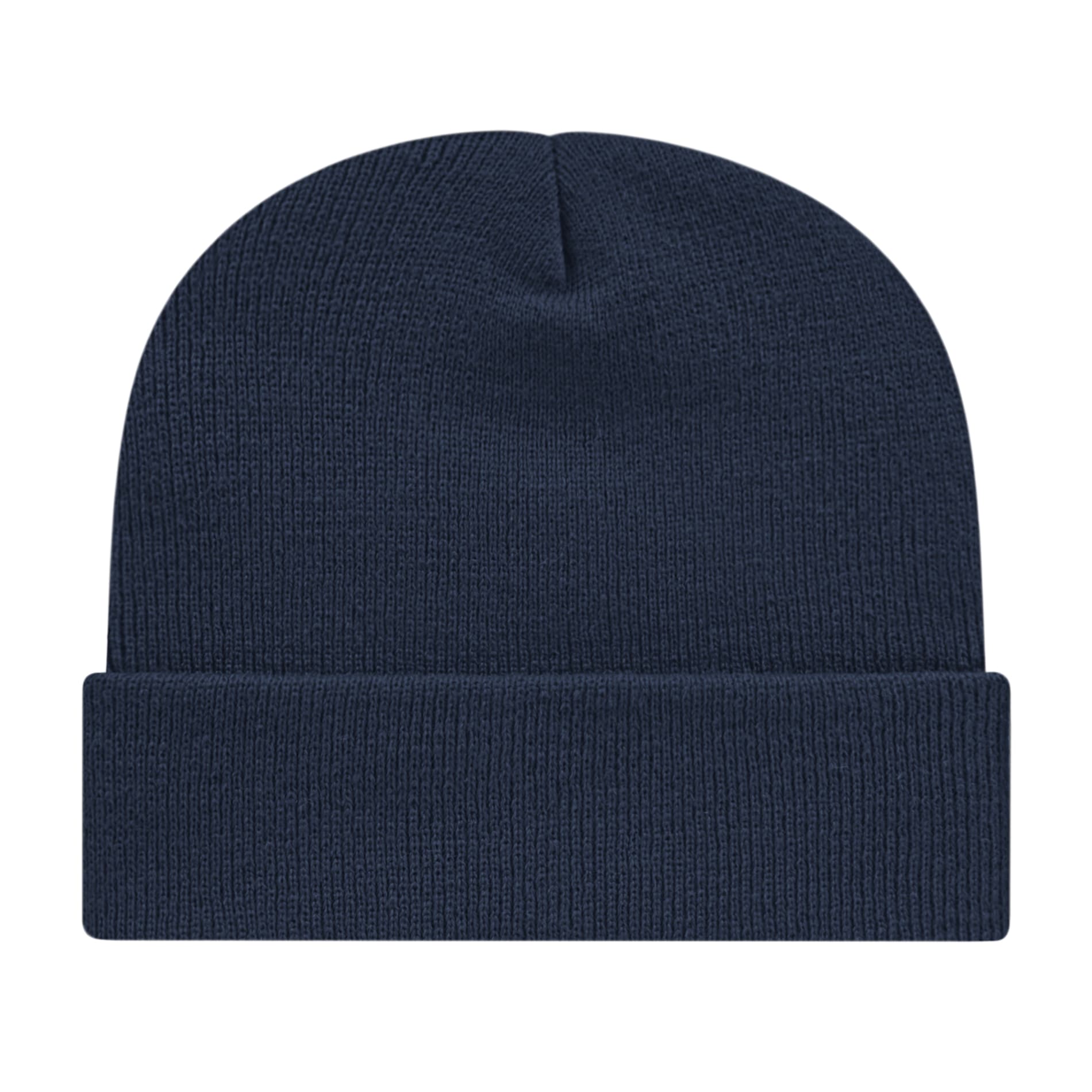 Front View of Blue Cap America Knit Cap with Cuff plain